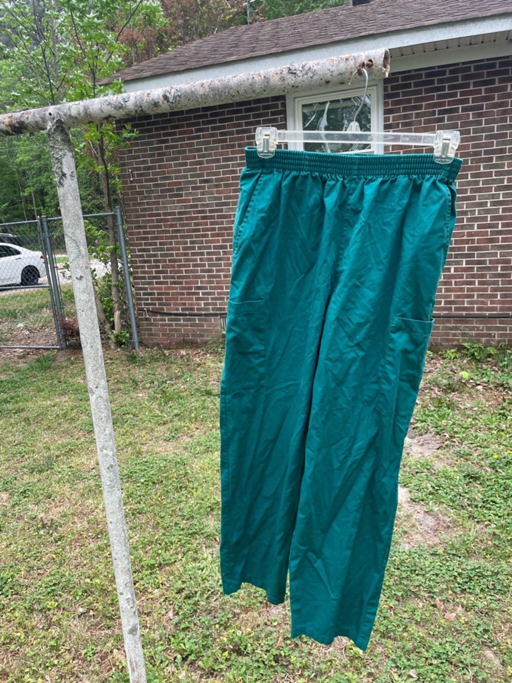 Scrub Pants  teal with Elastic Waist M1
